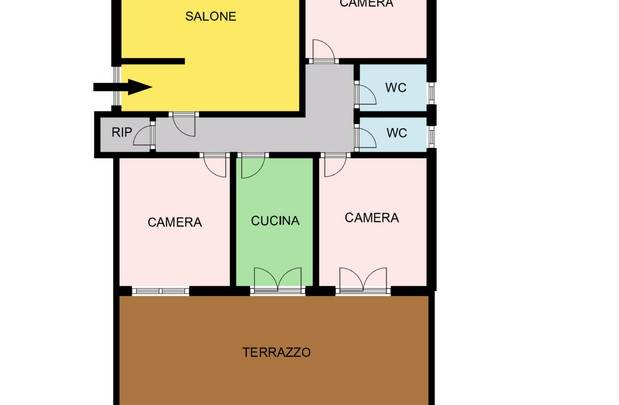 5 VANI CON TERRAZZO E POSTO AUTO